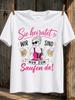 She's Getting Married We're Just Here To Drink Stylish Bride With Beer Pink Script Humor Graphic Unisex Unisex All Tshirt