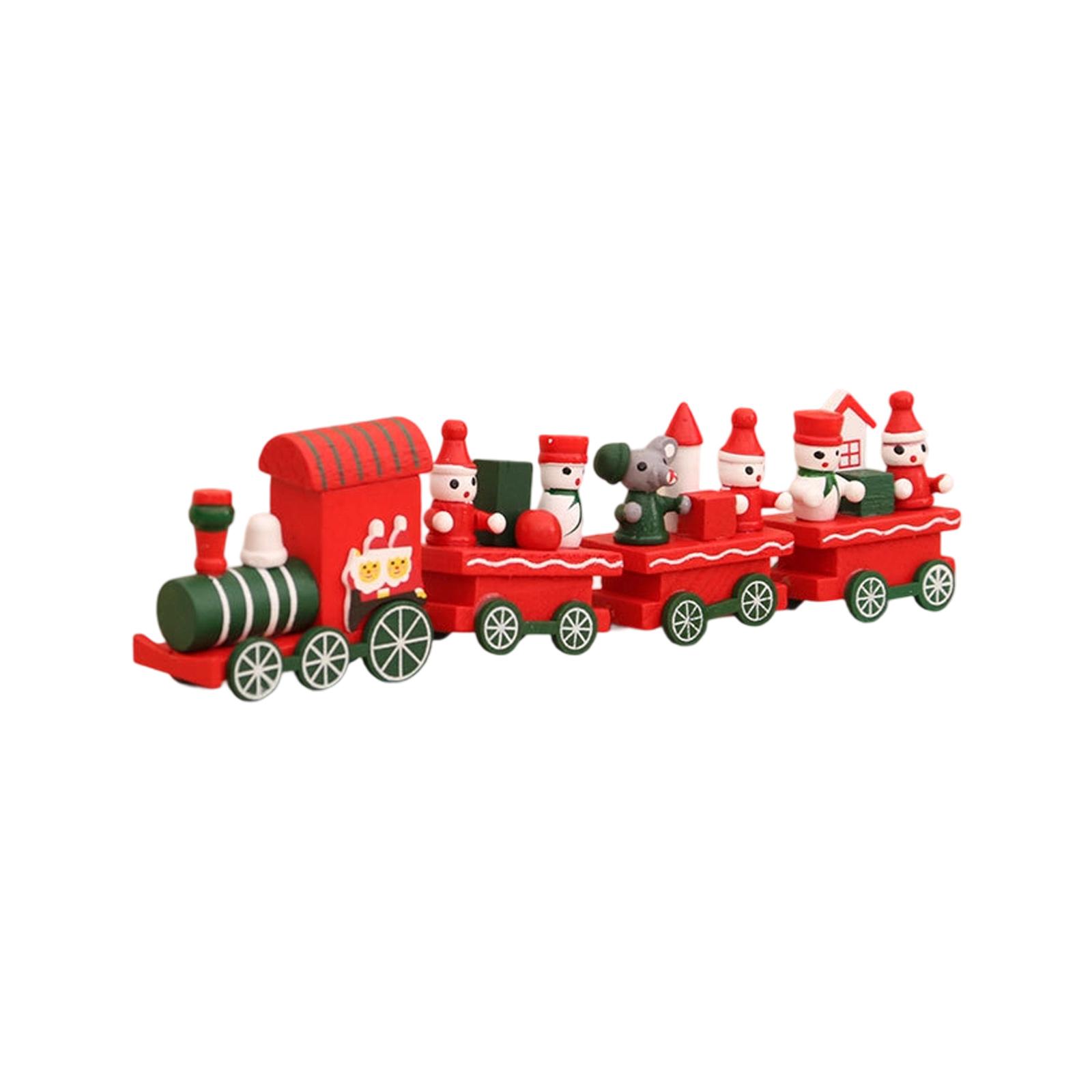 

Christmas Wooden Train Window Decoration Handcrafted Festival Home Display Ornament Kids Room Decorative Item 1