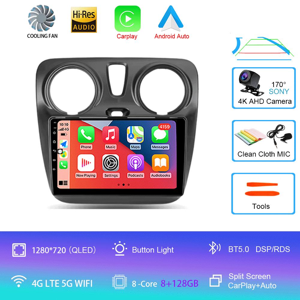 Android 14 Video Playe Carplay Auto WIFI+4G For Renault Lodgy Dacia Dokker 2012-2020  Car Radio Multimedia Navigation GPS Stereo