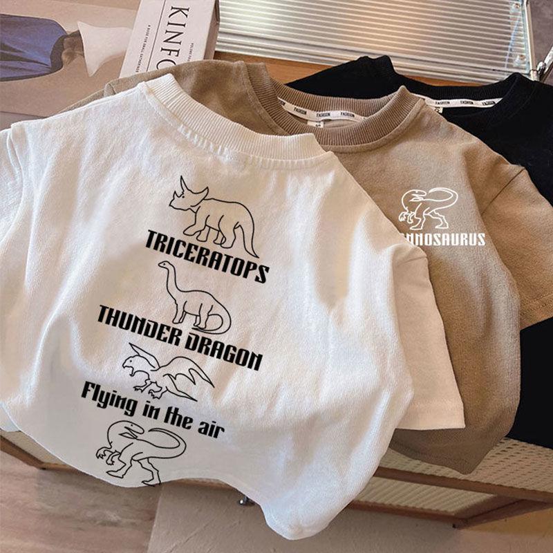 Boys Summer Cotton Short Sleeve T Shirt Thin Breathable Cool Handsome Kids Top 80
