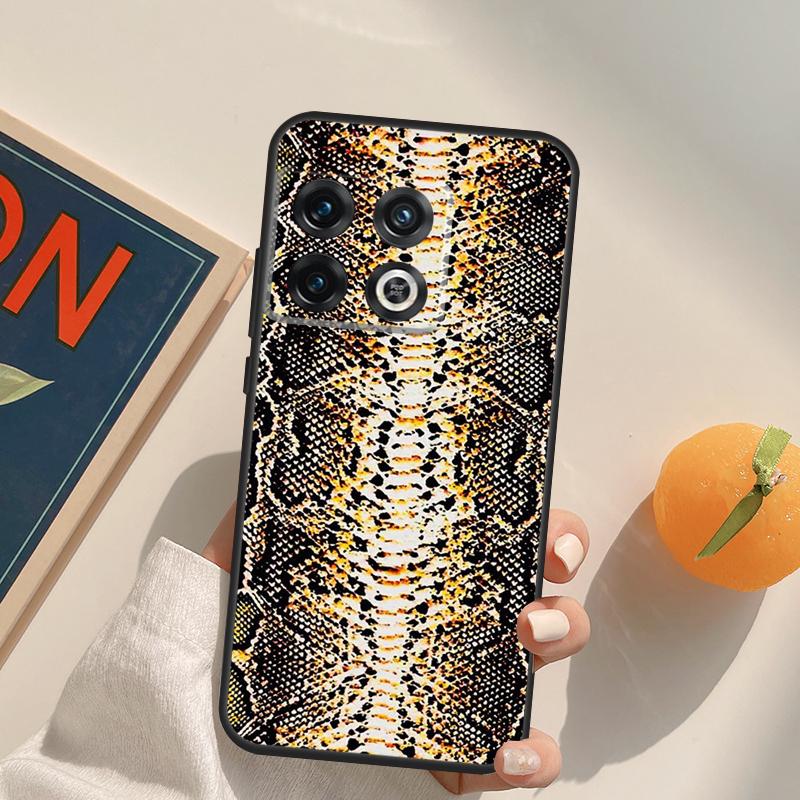 Snake Skin Case For OnePlus 12R 13R 13T 10R 15 13 12 11 10T 8T Nord CE 4 3 2 Lite N20 N30 Nord 5 Cover