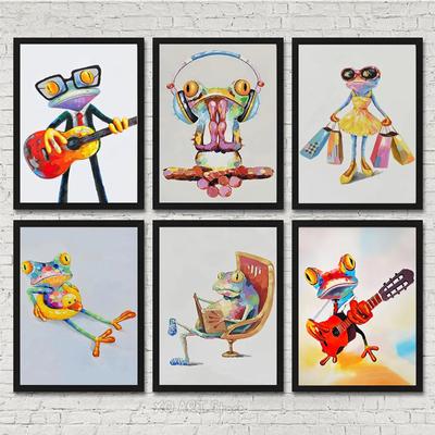 Niedlicher Frosch Graffiti Kunst Leinwand Malerei Abstrakte Tiere Poster und Drucke auf Leinwand Wand Kunst Bild für Home Wohnzimmer Dekor