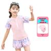 2025 New Japanese Floral Girls' Swimsuit Set with Swim Cap for Training