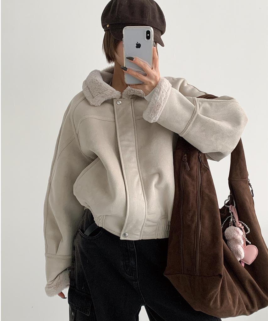 The Green Lab All Day Suede Maxi Shoulder Bag [Brown]