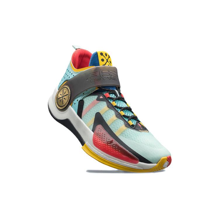 Li Ning Wade Fission 7 Comfortable Cushioning Slip Resistant Abrasion Resistant Mid Top Basketball Shoes Men's Blue ABPR025-5