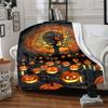 1pc Halloween Pumpkins Blanket, Lightweight Flannel Throw Blanket for Sofa, Bed, Travel, Camping, Living Room, Office, Couch, Chair, and Bed