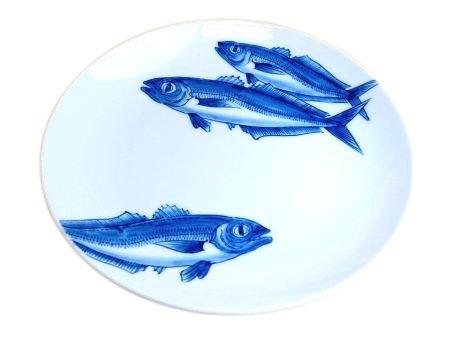 

Horse mackerel flat plate [Arita ware] 10-inch