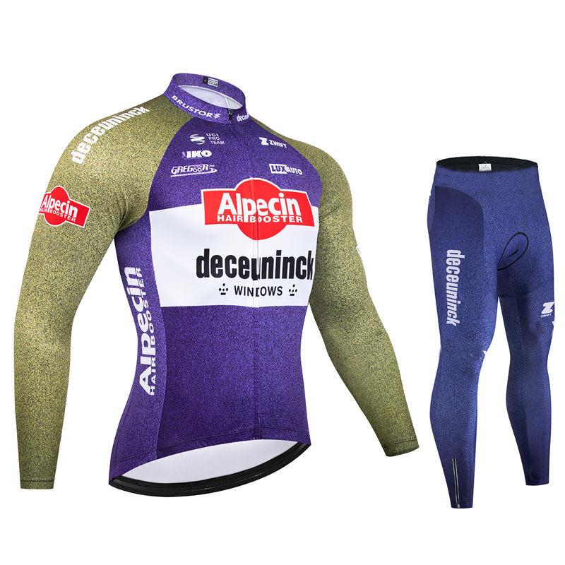 2026 Alpecin Team Atmungsaktives Langarm Herren Radtrikot Set MTB Fahrradbekleidung Herbst Fahrradkleidung Maillot Ropa Ciclismo