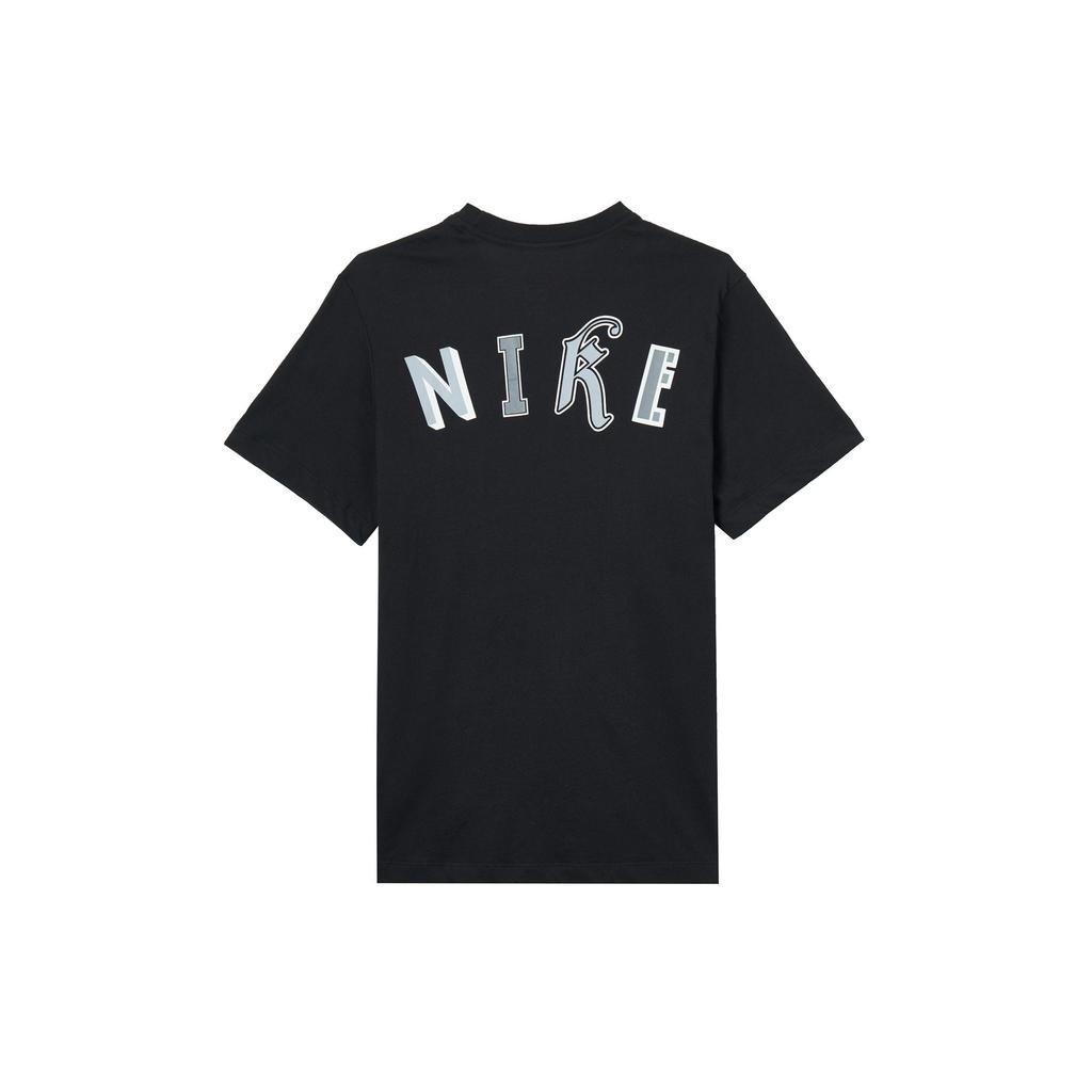 Nike Solid Color Front Print Vintage American Crew Neck Short Sleeve T-Shirt Men Tops Black FD0047-010