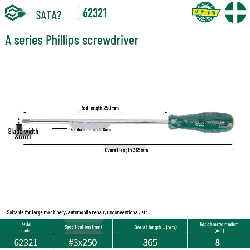 SATA 62303 Phillips Magnetic Screwdriver, 62304 Torx Screwdriver, A Series 62302