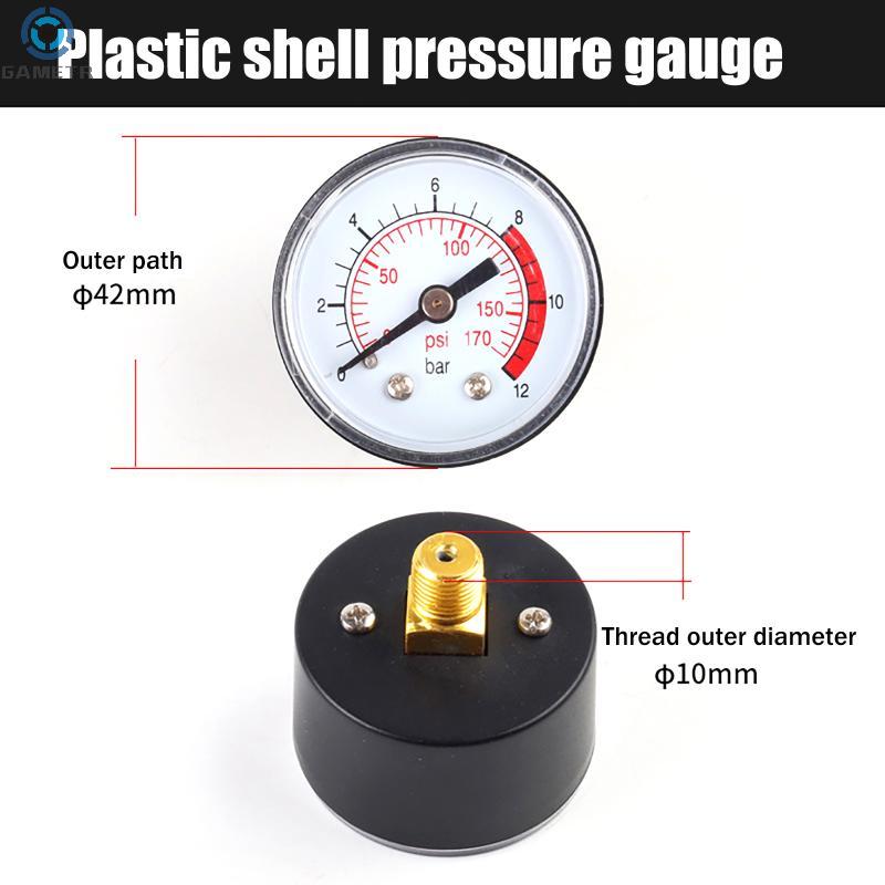 1PC Pressure Gauge Air Compressor Pneumatic Hydraulic Fluid 0-12Bar / 0-170PSI Easy To Read Dial Measuring Instrument
