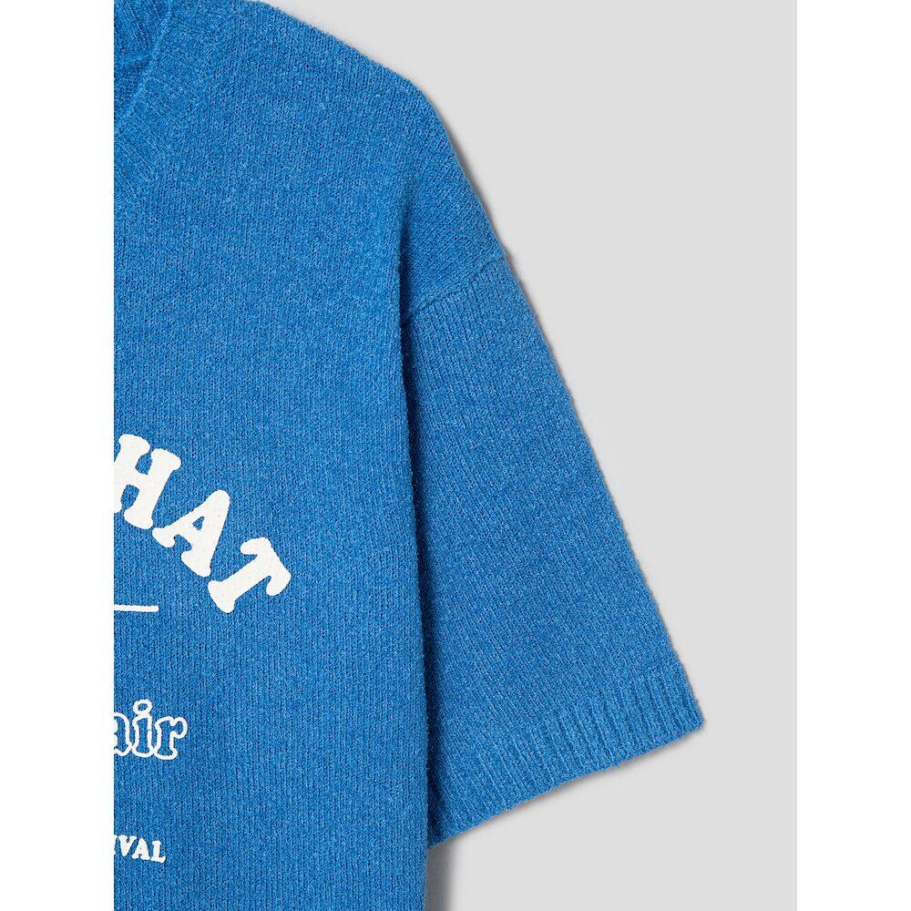 8SECONDS Lettering Round Neck Short Sleeve Pullover Blue (324751Ly8P)