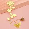 1 Set With Gift Box Golden Rose Bookmarks Classic Style Metal Bookmark   Student