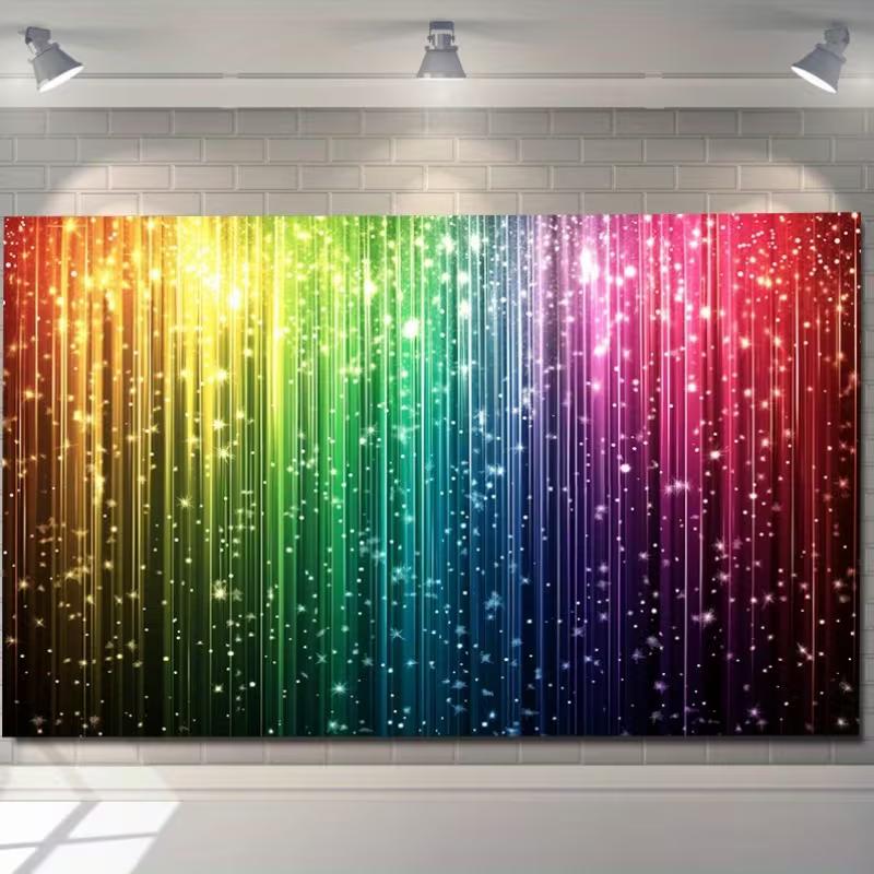 2D Multicolor Sparkle Light Streak Backdrop Photography Background Banner