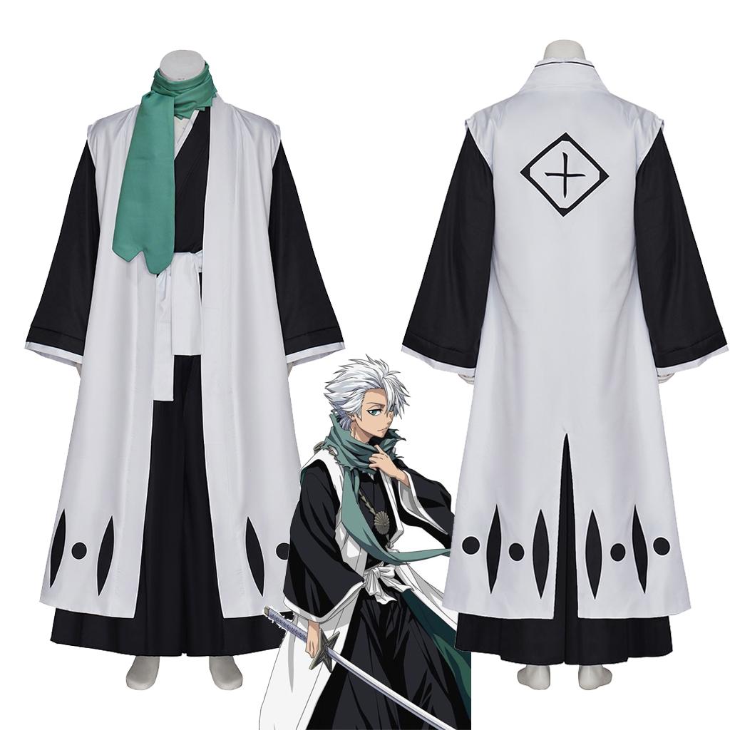 Anime Hitsugaya Toushirou Cosplay Fighting Kimono Outfit Men's Halloween Death Divisi 10th Captain Toushirou Hitsugaya Suit