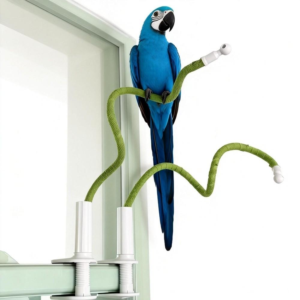 Linen Rope DIY Bendable Perch for Birds Comfortable Grip Parrot Standing Perch Stand  Indoor