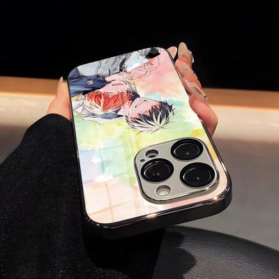 Anime G-Given Phone Case Luxury Glass Phone Case For IPhone 17 16 15 14 13 12 11 Pro Max Plating Frame Cover
