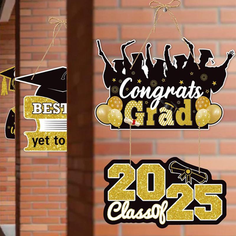 Graduations Paper Door Hanging Graduation Gown Hat Decorations Congrats Grad Party Graduation Decorations 2025 Party Supplie
