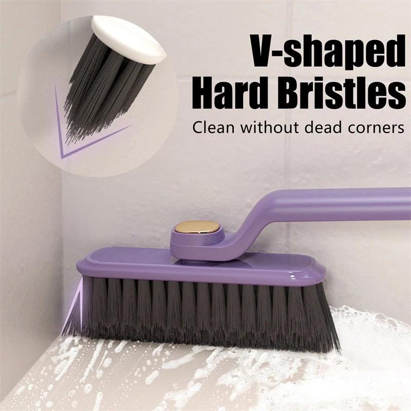 Rotating Gap Brush, Bathroom Brush, Floor Brush, 2-in-1 Hard Bristle Cleaning Brush