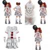 Halloween It Clown Role Playing Costume Set Children Dress For Role Play