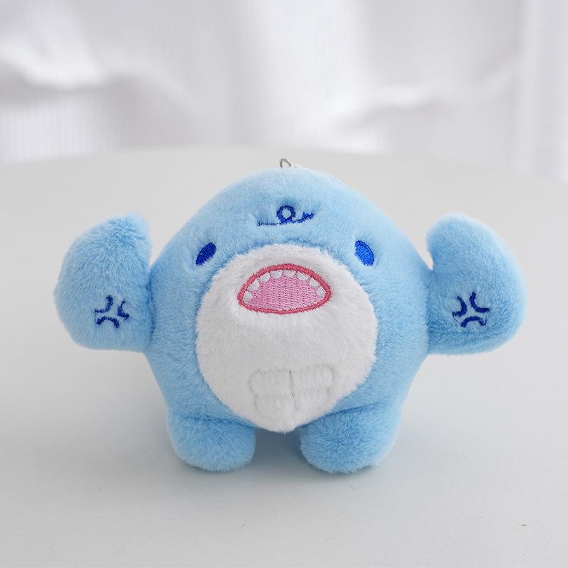 

Cute Muscle Shark Plush Toy Pendant Cartoon Stuffed Animal Shark Plush Doll Fish Keychain Gift Doll For Kids Girl 12cm синій
