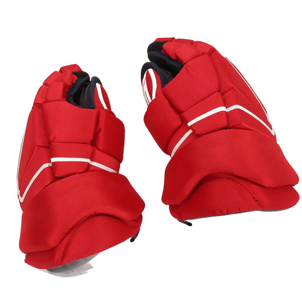 1 Pair Red Ice Hockey Gloves Hand Protection Adult Ice Hockey Gloves for Roller Skating 8 inches