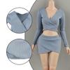 1:6 Female Crop Tops Action Figure Clothes Fashion Handmade Cosplay Long Sleeve Top for 12''