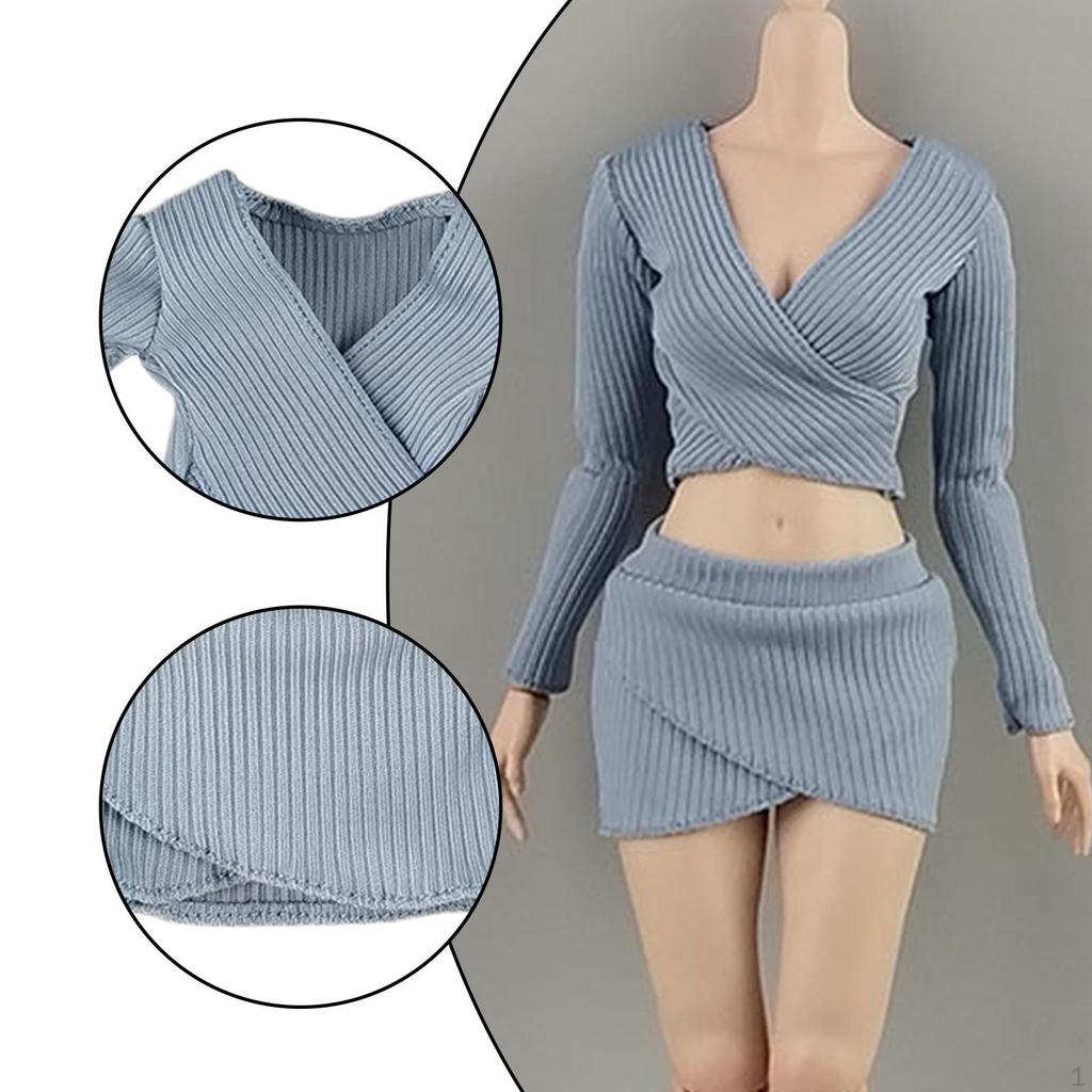 1:6 Female Crop Tops Action Figure Clothes Fashion Handmade Cosplay Long Sleeve Top for 12''