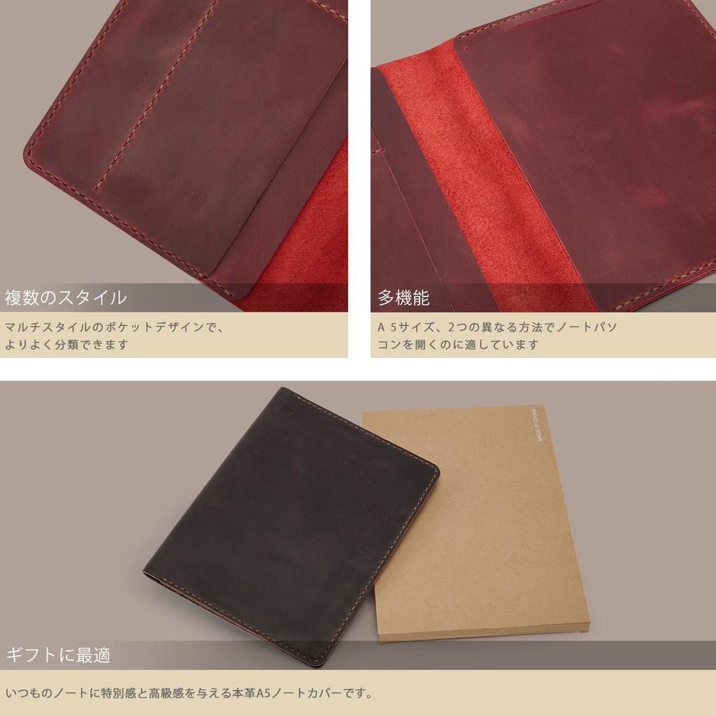 A5 Genuine Leather Planner 2025 Calendar with Card Storage and Pen Perfect for Business Office and Promotions Cover, Cover, Handmade, Hand-Sewn,