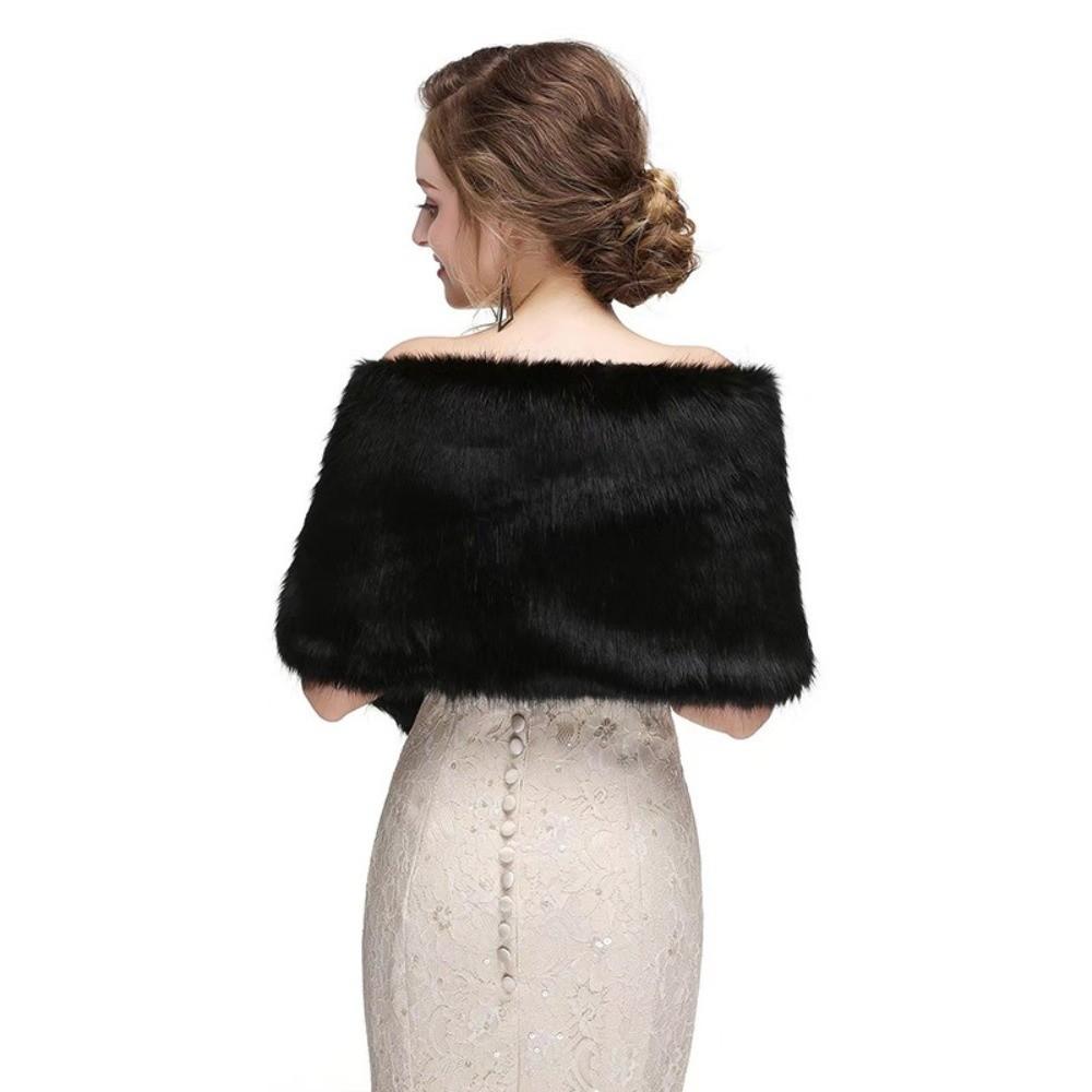 Faux Fur Cross Scarf Soft Fluffy Shawl Wrap New Evening Dress Scarf