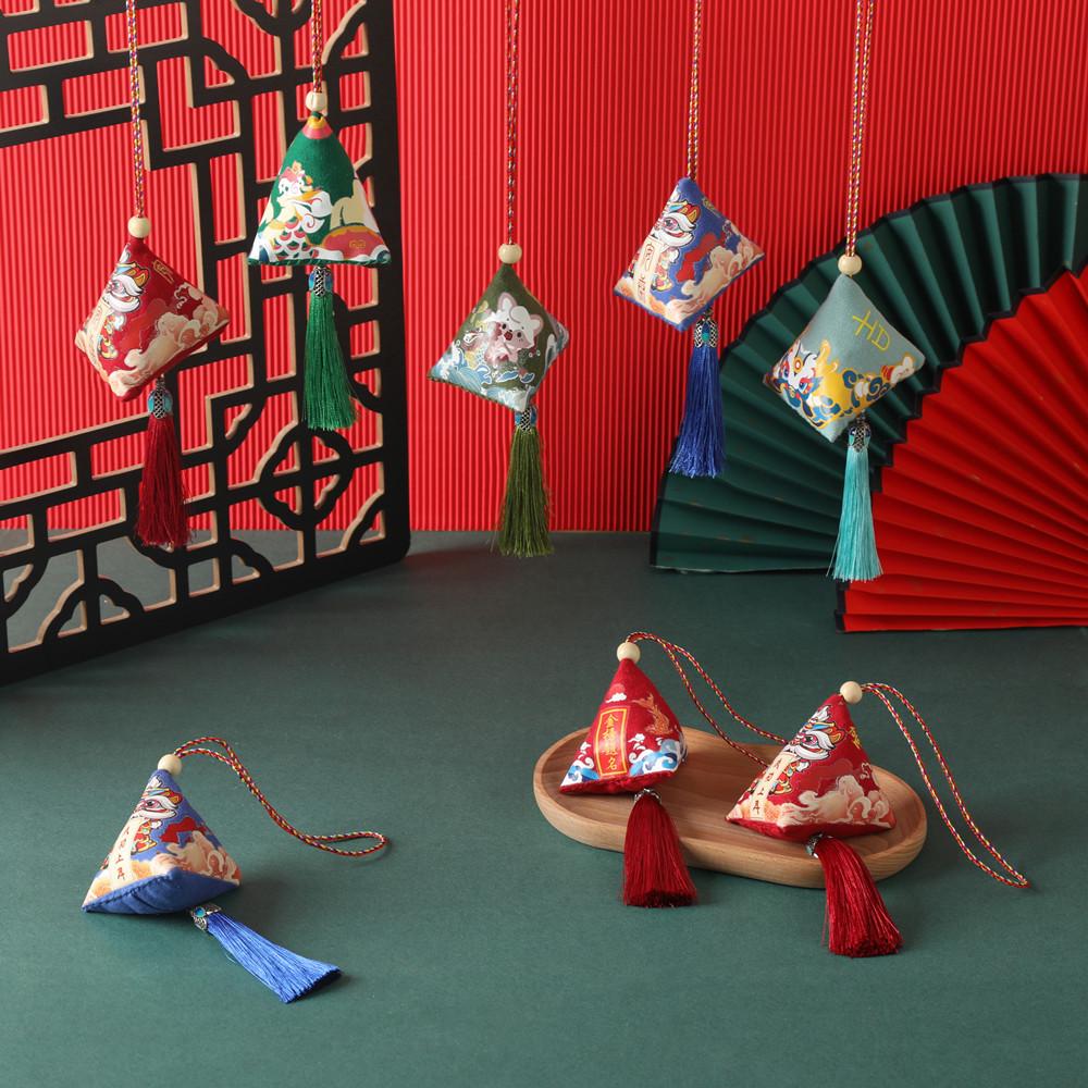 Handmade Zongzi Sachet with Tassel - Mugwort Mosquito Repellent, Dragon Boat Festival Gift Box Souvenir