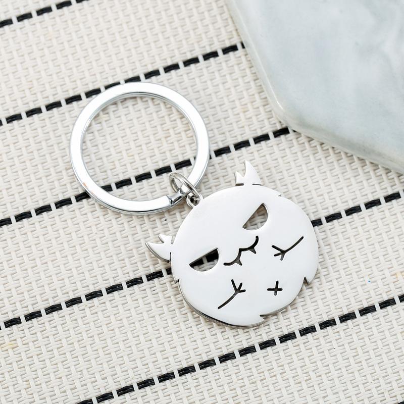 Cute Little Devil Stainless Steel Keychain INS Cartoon Style Fashion Backpack Pendant Practical Party Gift