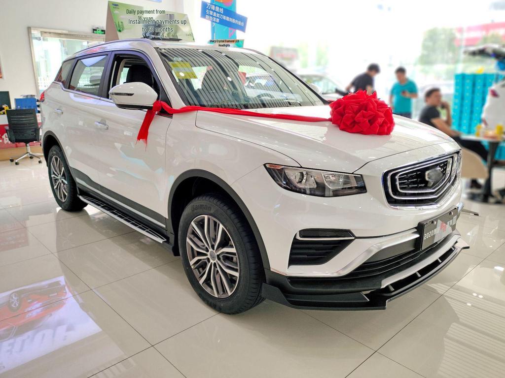 Geely Boyue PRO 2020 Front and Rear Enhancements: Decorative Grille, Front Lip, Corner Protectors, Body Kits, and Diffusers.