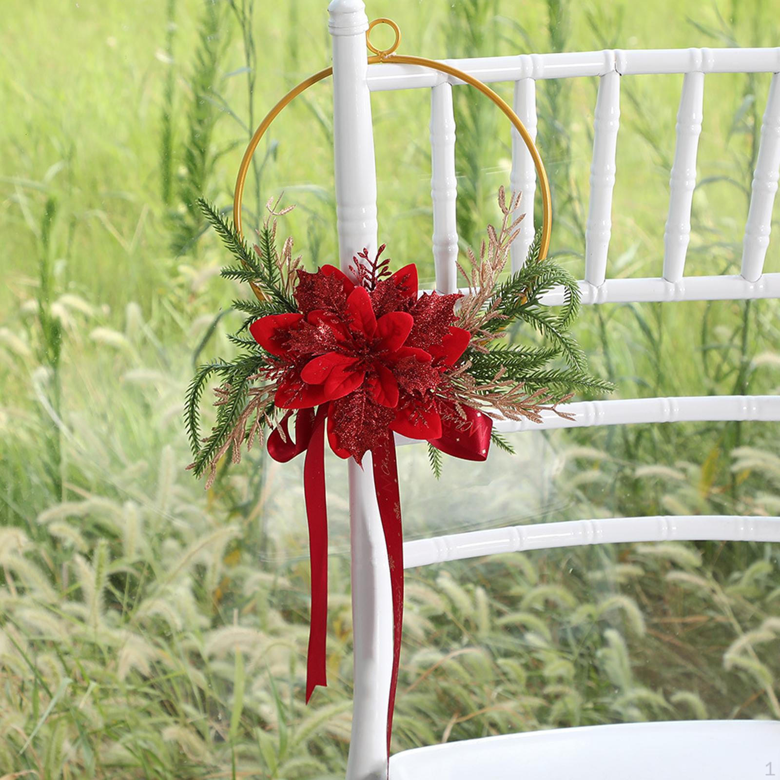 

Christmas Hoop Wreath Decor Multifunctional Wall Hanging Ornament Front Door Hanger for красный