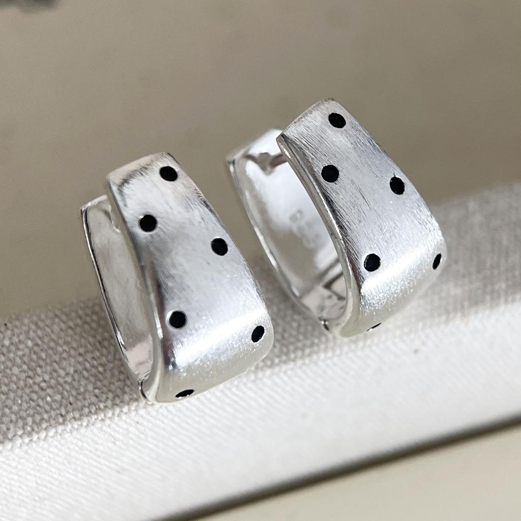 925 Sterling Silver Vintage Earrings For Women Trendy Simple Dots Earring Jewelry Prevent Allergy Party Accessories Gift