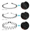 Unisex Schwarze Elastische Rutschfeste Einfache Metall-Stirnbänder Für Männer Frauen Welliges Haarband Feder Haarreif Mode Haarschmuck