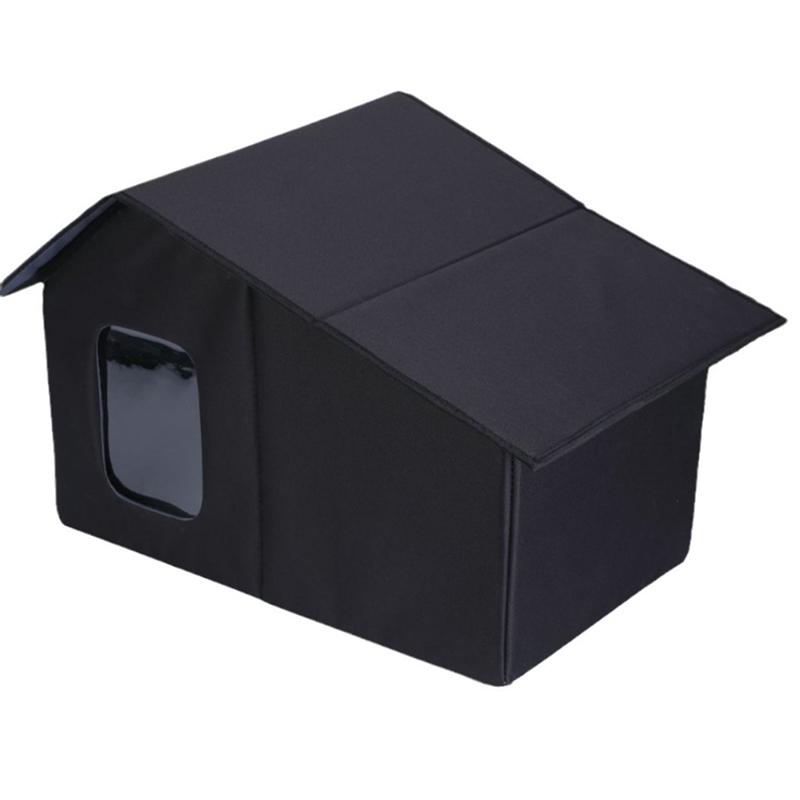 

Outdoor Stray Cat Bed House Waterproof Warm Winter Dog House Foldable All Seasons Nesk Cats Puppy Universal Tent Detachable Pet 43X53X33CM чорний