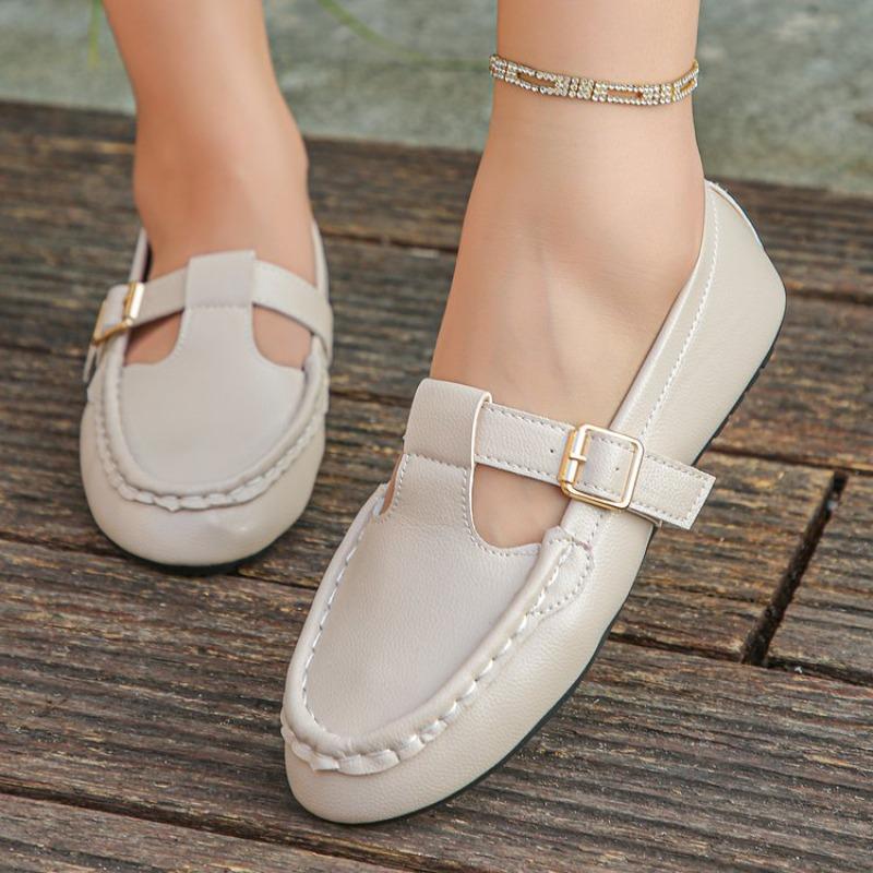 Fashion Retro T-strap Buckle Mary Jane Shoes Women Round Toe Block Low Heels Casual Flats Spring Autumn Girls Campus Shoes