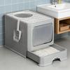 Lettiera per Gatti Completamente Chiusa Anti-Schizzi Tipo Cassetto Extra Large Staccabile Rimozione Odori Toilette per Gatti Domestica Sabbiera Uso Quotidiano