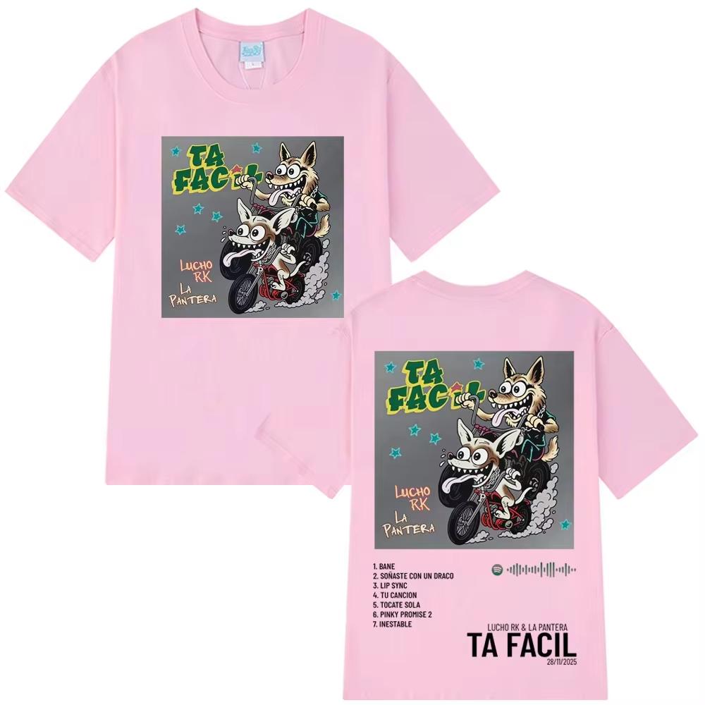 

Rapper Lucho Rk La Pantera Ta Facil Album 2026 Fashion Print Tshirt Men Women Gothic Punk Tshirts Loose Casual Cotton Tshirts 4XL