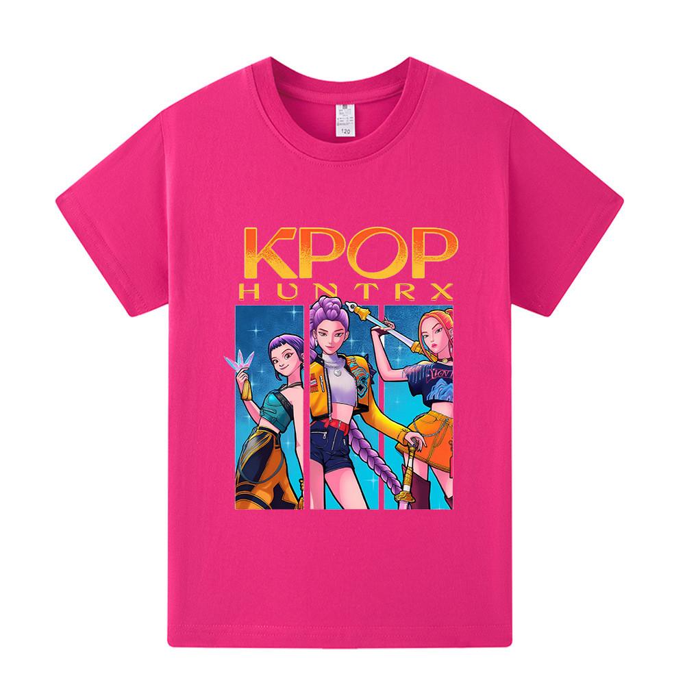 A1211 Kids Boys Girls Kpop Rumi Zoey Mira Print Short Sleeves T-shirt