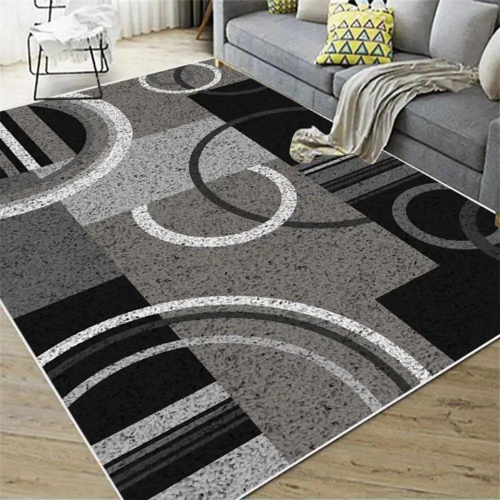 new modern geometric carpet anti slip carpet is easy to clean and suitable for bedrooms and living rooms