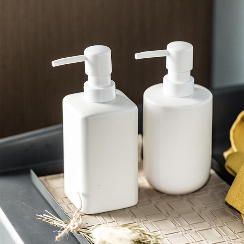 1 Stück Keramik Abfüllflasche Handseife, Duschgel, Shampooflasche Badezimmerzubehör Lotion Spenderflasche Badezimmerzubehör