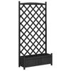 Vidaxl Planter with Trellis, Black, Solid Fir Wood