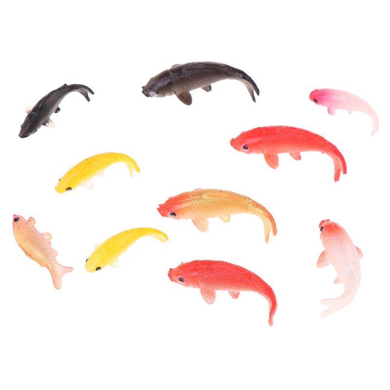 5Pcs Dollhouse Miniature Model Fish Carp Simulation Animals Kids Toys Figurines