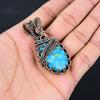 Copper Turquoise Gemstone Pure Copper Wire Wrapped Handmade Pendant Jewelry