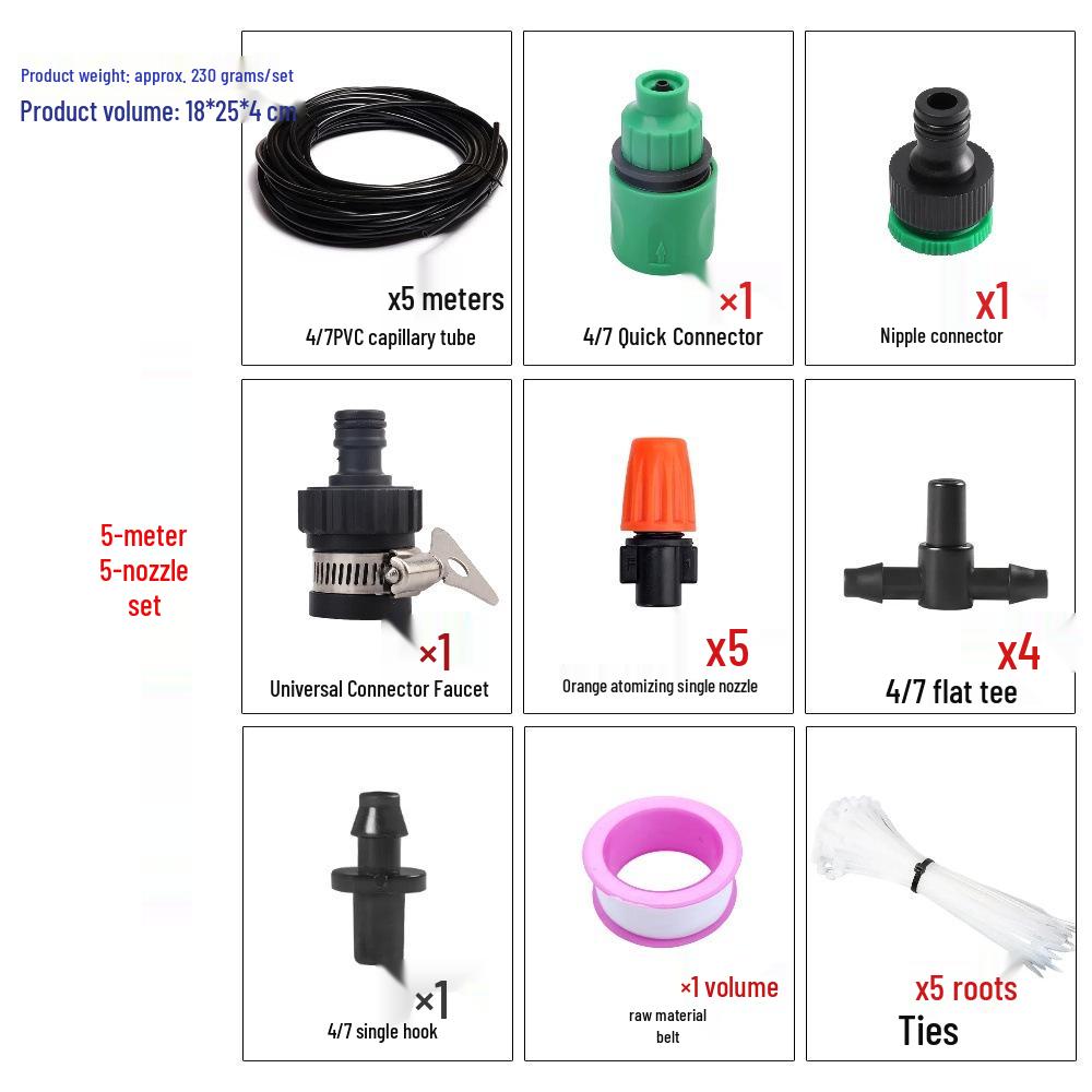 Adjustable Orange Micro-Sprinkler Atomizing Set for Summer Outdoor Garden Watering