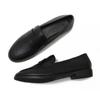 Black Small Leather Shoes Women's Style New Versatile Flat-soled Single Shoes Large Size 41-43