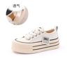 Women's shoes 2025 spring new women's heightened platform white shoes women's casual versatile muffin baseplate shoes