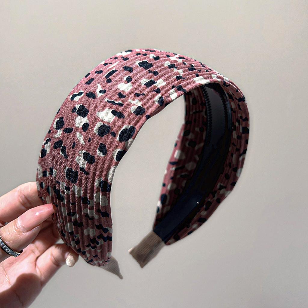 Autumn Winter Leopard Pleatted Plain Wide Hairband Headband Adult Hair Accessories Hair Jewley
